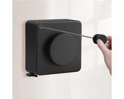 Waslijn uittrekbaar-waslijn-waslijn uittrekbaar 5.5m--waslijn buiten-Waslijn aan de muur voor in de wasruimte - Maximale belasting 44 lbs-Waslijn uittrekbaar zwart