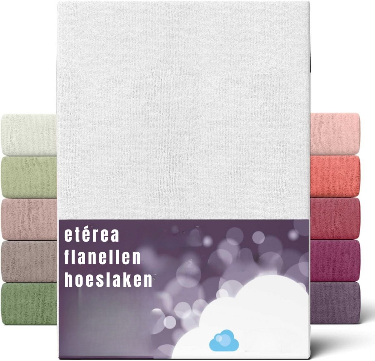 GTB® Molton 180x200 - Hoeslaken 180 x 200 - Dekbedovertrek - Wit - 36cm x 27cm x 9cm