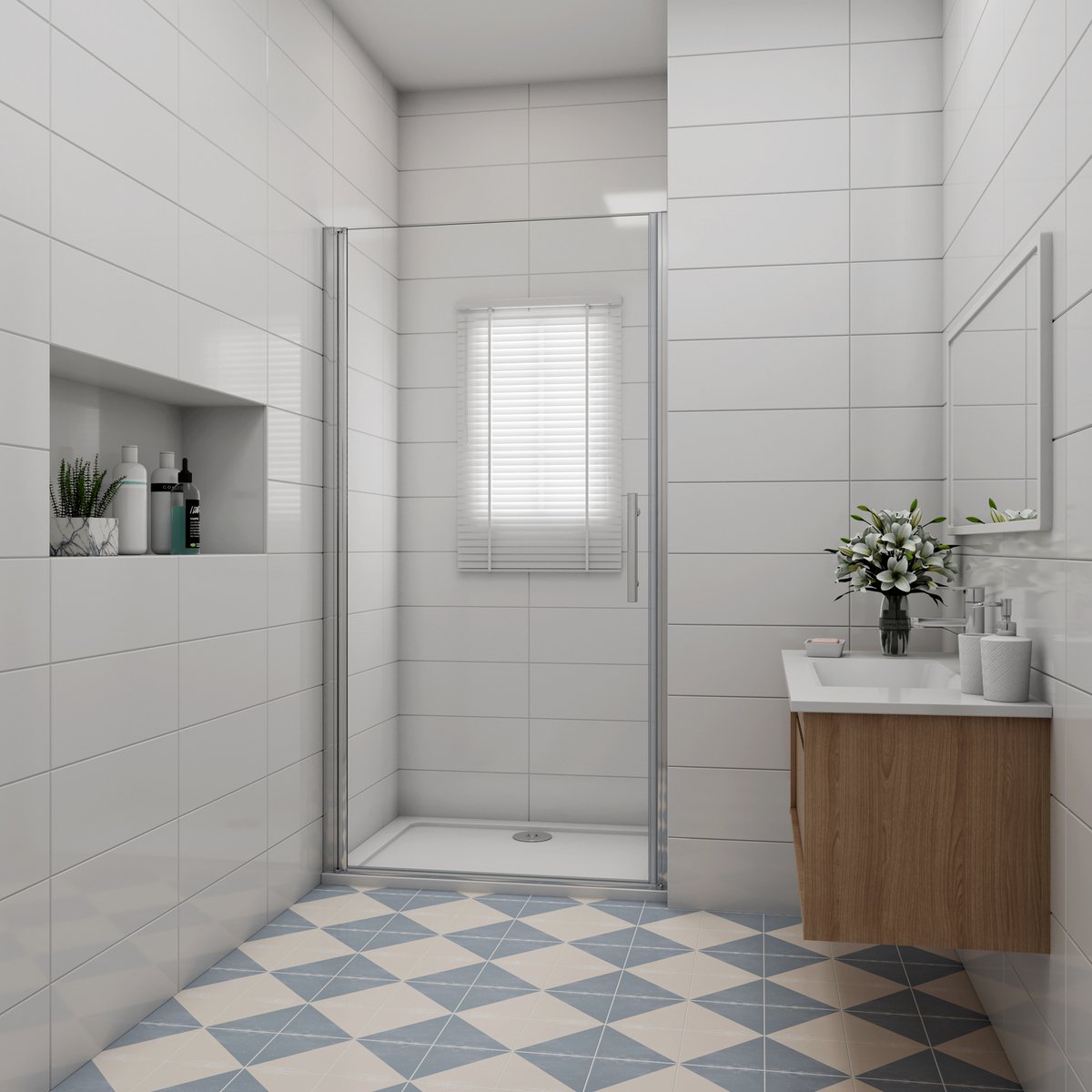 Douchedeur pendeldeur 90x180cm niche 5mm gehard glass easyclean glanzend chroom aluminium profiel