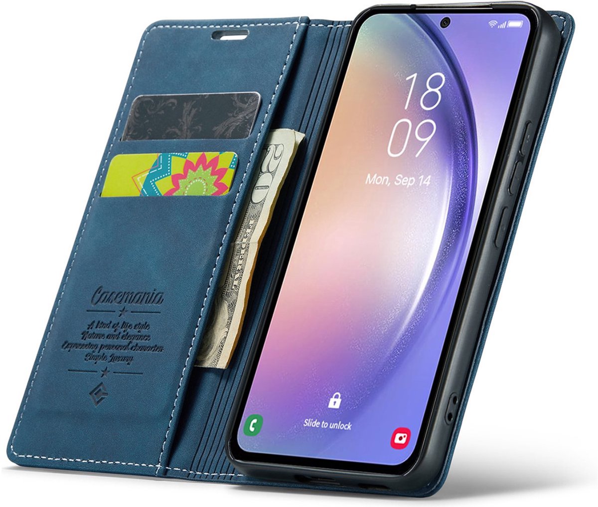 CaseMania Bookcase hoesje geschikt voor Google Pixel 9a - Effen Groen - Kunstleer