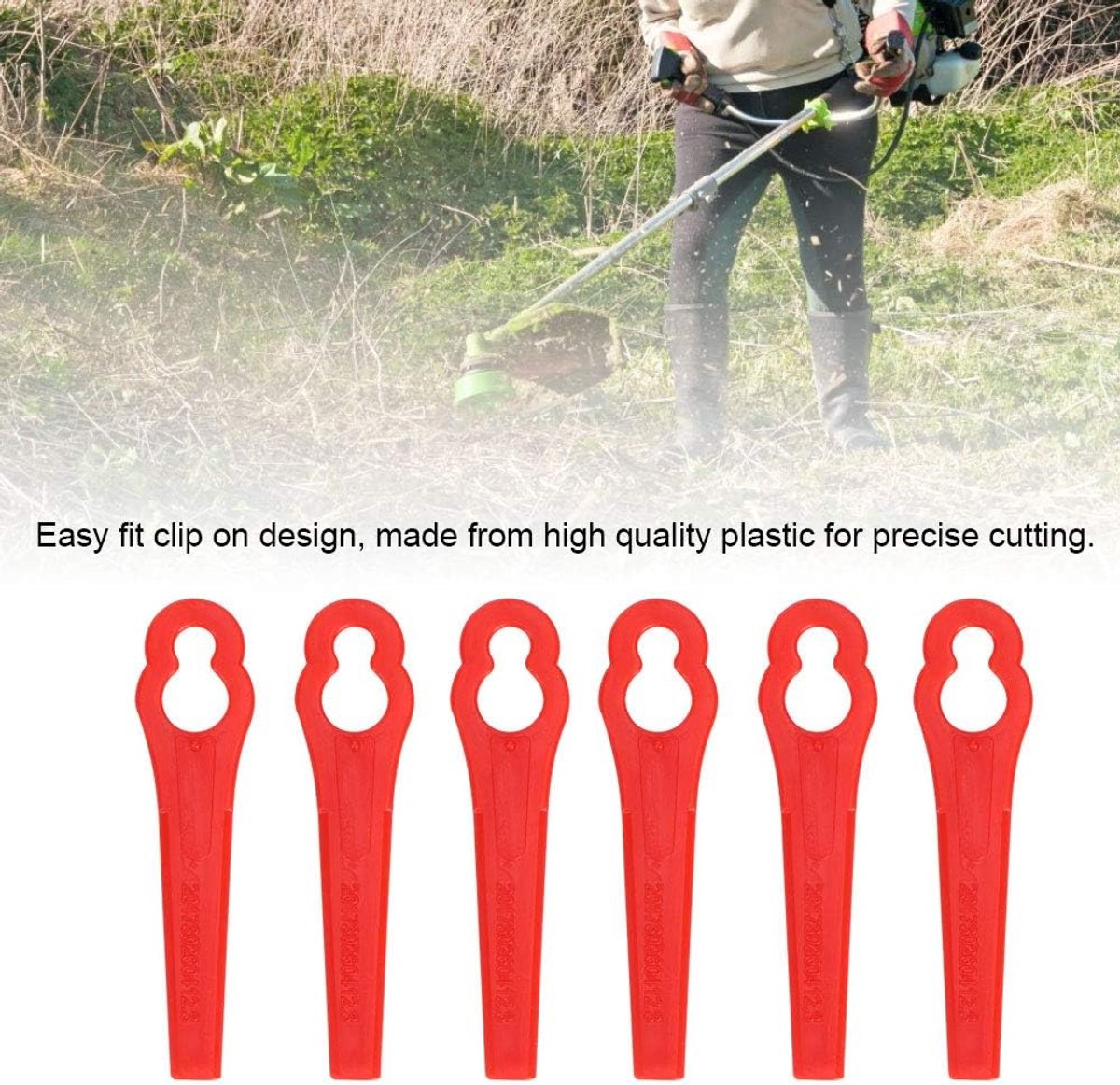 40 stuks grasmaaier trimmer messen - reservemessen gras trimmer - accessoires voor draadloze strimmer - kunststof lemmer . – foto 4
