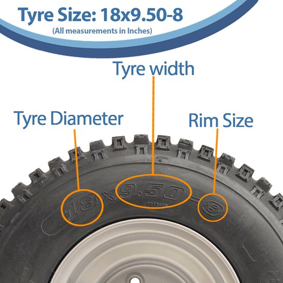 Pneu ATV à crampons 18x9.50-8 monté sur jante 4 crampons 100 mm PCD Wanda P322 (jeu de 2)
