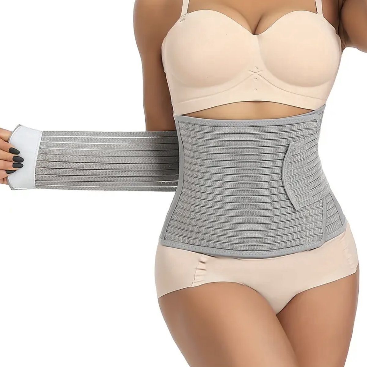 Postpartum Zwangerschapsband - MAAT ONE SIZE - Sluitlaken - Buikband na Zwangerschap - Postpartum Buikband - Belly binder - Postnatale Sluitband - Sluitlaken Postpartum - grijs