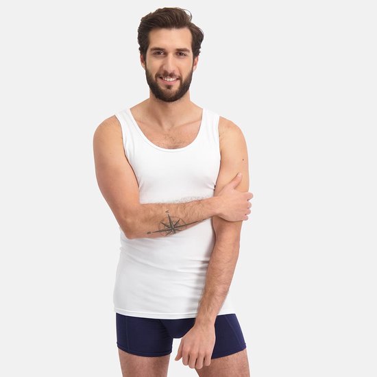 Bamboo Basics Singlet Stef - 2-pack Wit