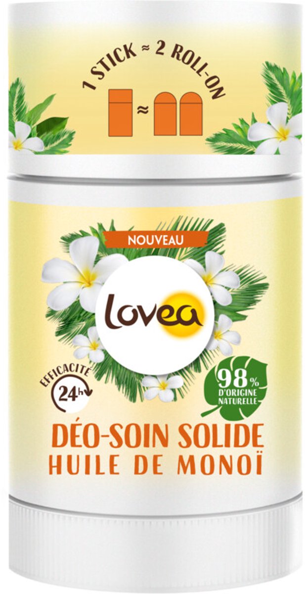Lovea Solid Deodorant Tahiti Monoi - 2 x 50 gr - Voordeelverpakking