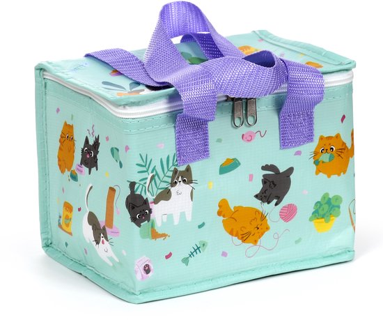 Sac à lunch/sac isotherme - Bean & Co Chats- RPET - Durable - 17x20x13cm