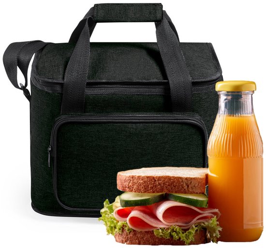 Benson koeltas Polar - inhoud 15 liter - Zwart - 31 x 24 x 20 cm - Koeltassen - polyester/aluminium - met voorvakje van Benson — afbeelding 2