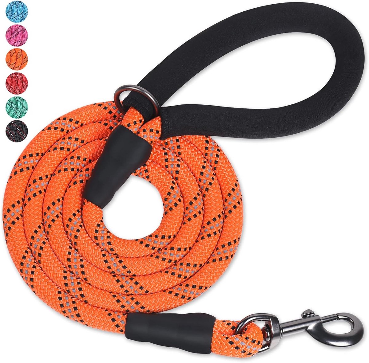Sterke Hondenriem - Neopreen Gevoerde Handgreep en Reflecterende Lijnen - 15m Loop- en Trainingslijn voor Middelgrote en Grote Honden