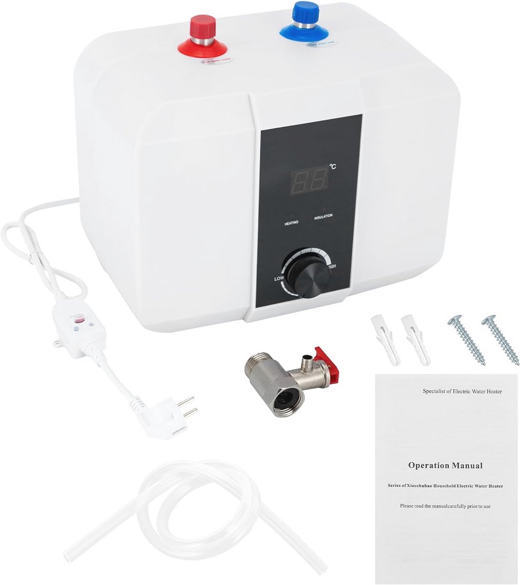 Elektrische Boiler 6L Met Digitaal Scherm - Compacte Doorstroomboiler Voor Badkamer en Keuken - 1500 W