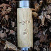2023 Northcore Flacon En Bamboe Et Acier Inoxydable Avec Tasse 360ml