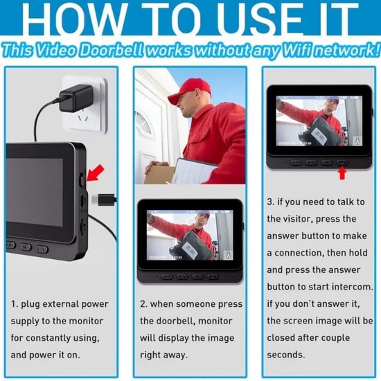 Slimme Draadloze Video Deurbel Camera | WiFi Deurbel Camera met Bewegi