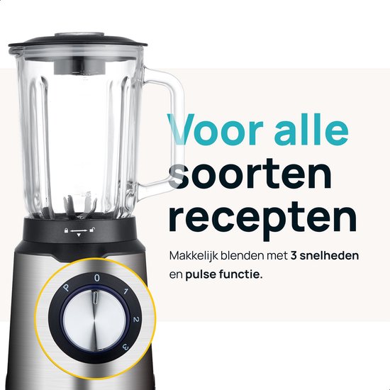 MOA Krachtige Blender - Met glazen kan - 1,5 liter - 1000 Watt - TB61 van MOA — afbeelding 5