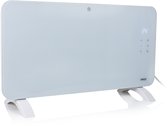 Elektrische kachel Smart – Princess Convectorkachel met glazen paneel 348151 - Ingebouwde Thermostaat - Bediening met App – paneelverwarming - Mobiele app - LED touchscreen - 1500W – 76 x 38 cm - 24 m² – Vrijstaand/Wandmontage – Energiezuinig - wit