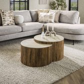 AnLi Style Salontafel set/2 halfrond Nuovo travertin