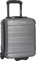 Handbagage Koffer 40x30x20 cm - Underseater - Reiskoffer met Wielen - Trolley Handbagage - Zilver - Leonardo