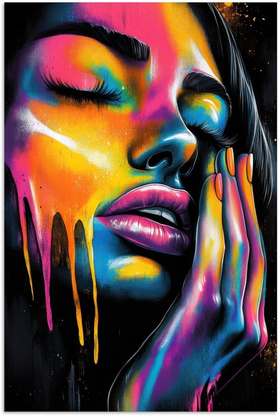 Affiche 20x30 cm - Femme - Visage - Peinture - Artistique - Posters - Décoration chambre - Décoration murale salon - Décoration murale chambre