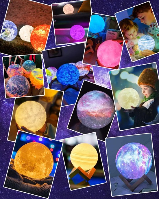 Knutselset Maanlamp Schilderset, 3D Maanlamp Schilderset, Knutselset Kinderen Maanlamp Schilderset, DIY Maan Nachtlampje, Meisjes Cadeau-ideeën Schilderen Verjaardagscadeaus, Knutselen voor Meisjes 3-12 van Merkloos — afbeelding 3