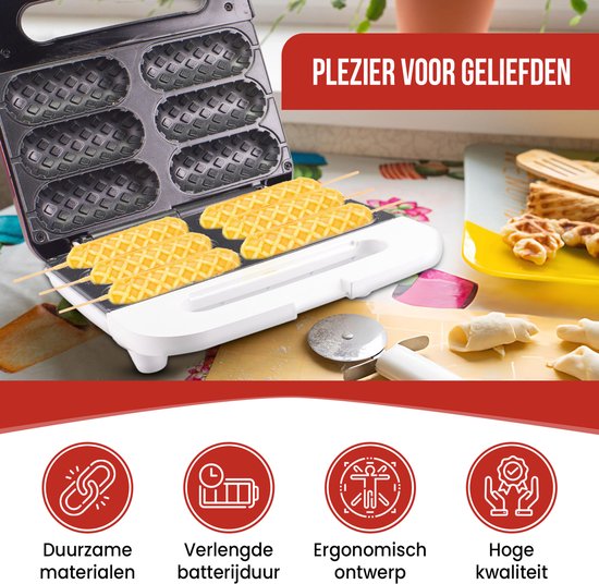 Beper Wafelijzer - Wafelmaker - Wafelmachine - Wafel IJzer - Rood van Beper — afbeelding 2