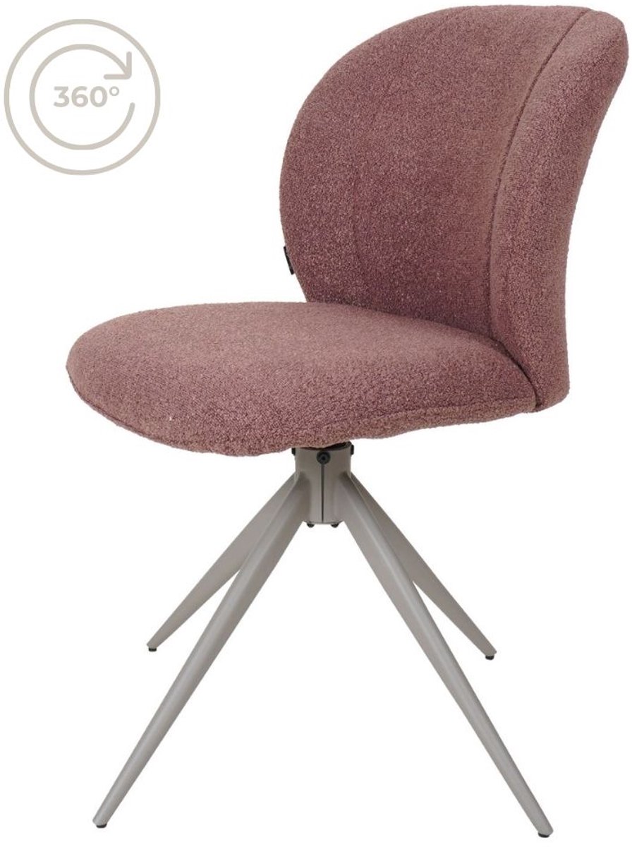 Home67 Eetkamerstoel Cosmo - Bouclé - Terra - Moderne Kuipstoel in Hotel Chique / Scandinavische Stijl