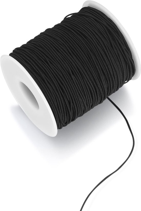 4 rollen 1mm elastisch koord voor sieraden maken, elastische draad kralen elastische koord armbanden ketting maken (zwart en wit