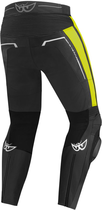 MDM Leren jeans leren broek bikerjeans rocker jeans motorbroek opzij geregen zwart, zwart, 31W