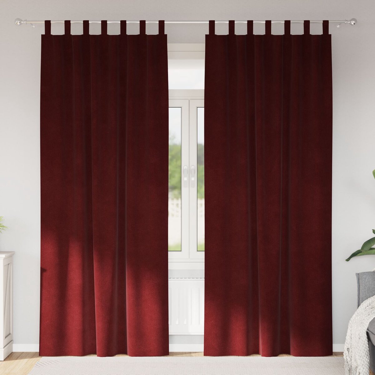 vidaXL - Gordijnen - 2 - st - Wijnrood - 140 - x - 260 - cm - fluweel