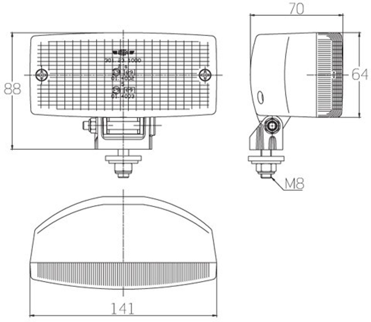 Dagrijverlichting - SIM - 3123 - Deense lamp - 5.5 - 14cm - Positielicht Talmu-style - Amber - 12V-24V