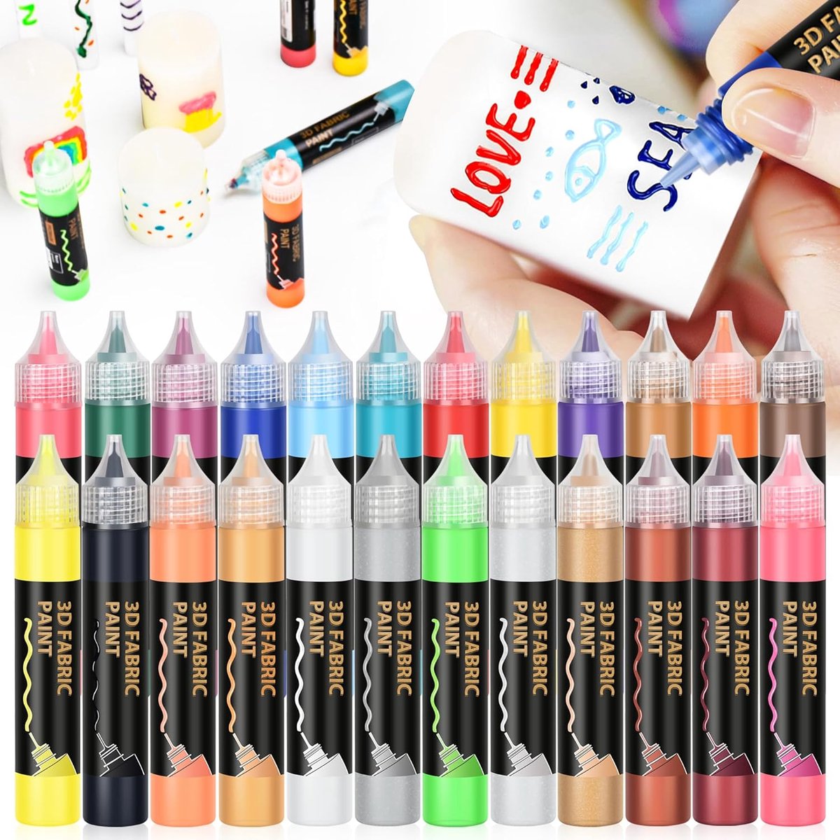 Crafts 4 ALL Acrylverf Set 24 ambachtelijke verven. Voor papier, canvas, hout, keramiek, stof en ambachten. Niet giftig en levendige kleuren. Rijke