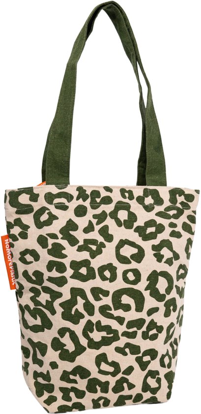 Tote Bag avec compartiment intérieur - Bébé Leopard - Durable - Fabriqué à partir de linge de lit recyclé