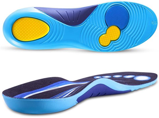 PCSsole Orthopedische inlegzolen, voor platvoeten, ondersteuning voor pijn in de hiel, plantaire fasciitis, inlegzolen voor sport, vrije tijd, werk, zwart