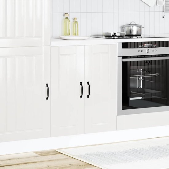 Vicco Keuken Fameline, 235cm Zonder Pt, Wit Hoogglans/eiken Van Goud