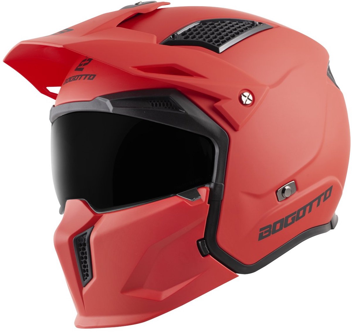 Bogotto Radic 22.06 Mat Rood Motorhelm - Maat XL - Helm