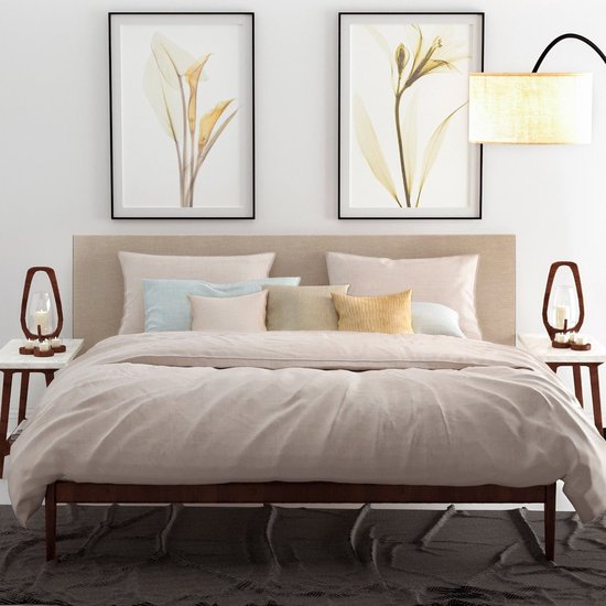 Zohome Dekbedovertrek Lino - Sandy Beige - Dekbedovertrek 200x200/220cm - 100% Katoen - Linnen Look - Tweepersoons van Zohome — afbeelding 4