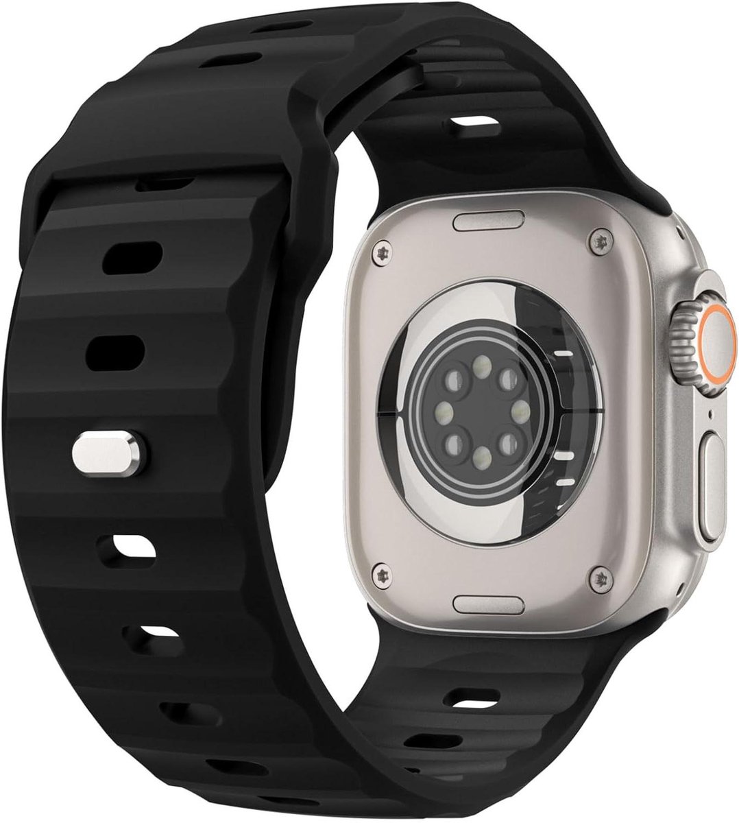 Silicone Replacement Strap for Apple Watch Series 10-4 SE - Black - Available in Multiple Sizes