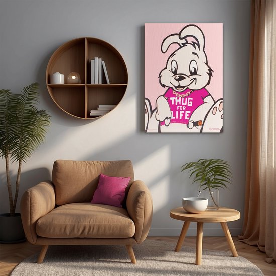 Banksy Graffiti - Canvas Schilderij 32x45 cm - Schilderijen Woonkamer