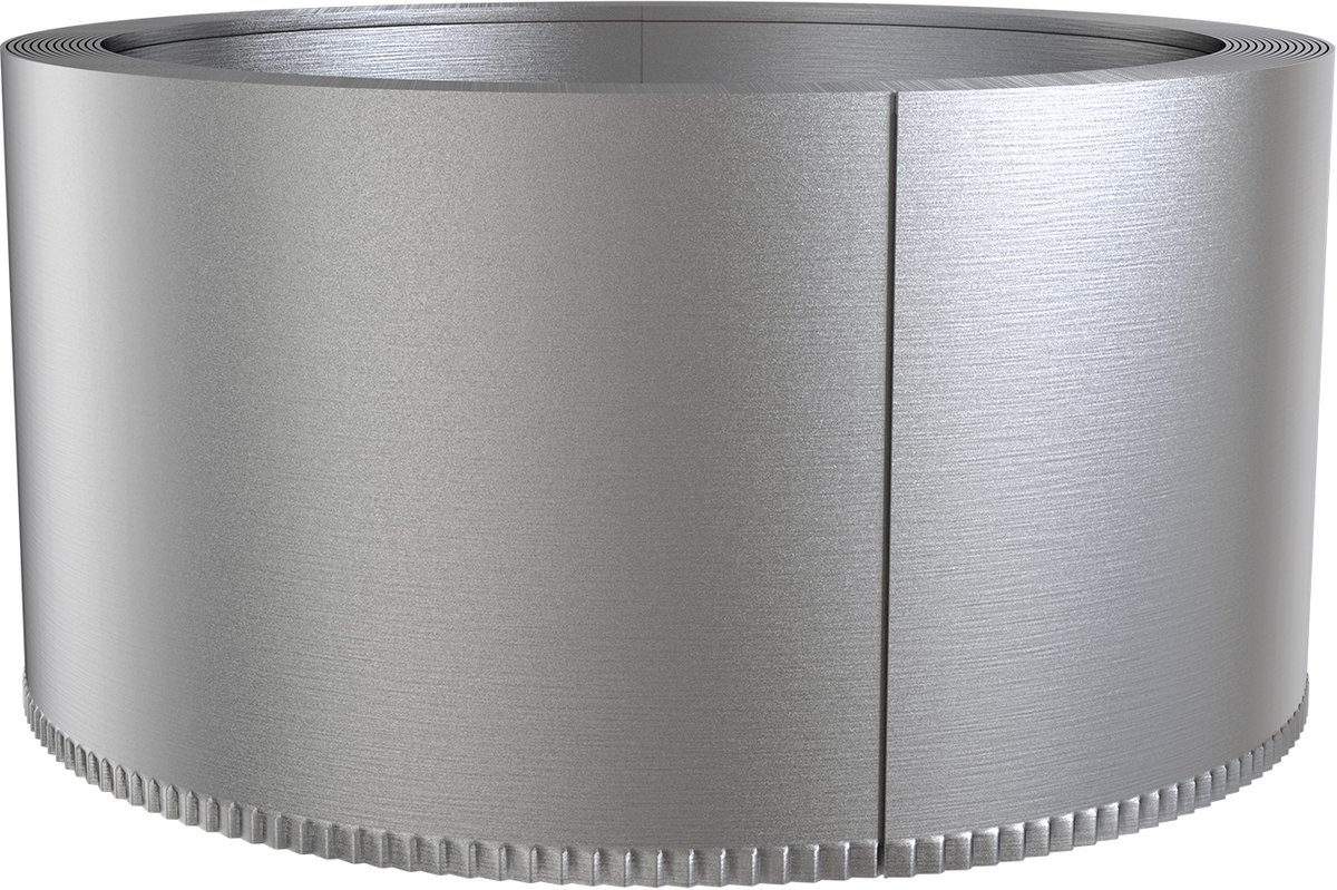 Aufun metalen borderrand – 15 meter – verzinkt – hoogte 15 cm – zilver – weerbestendig voor tuinafscheiding