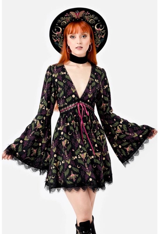 Restyle - Robe courte Wilderwood - L - Zwart