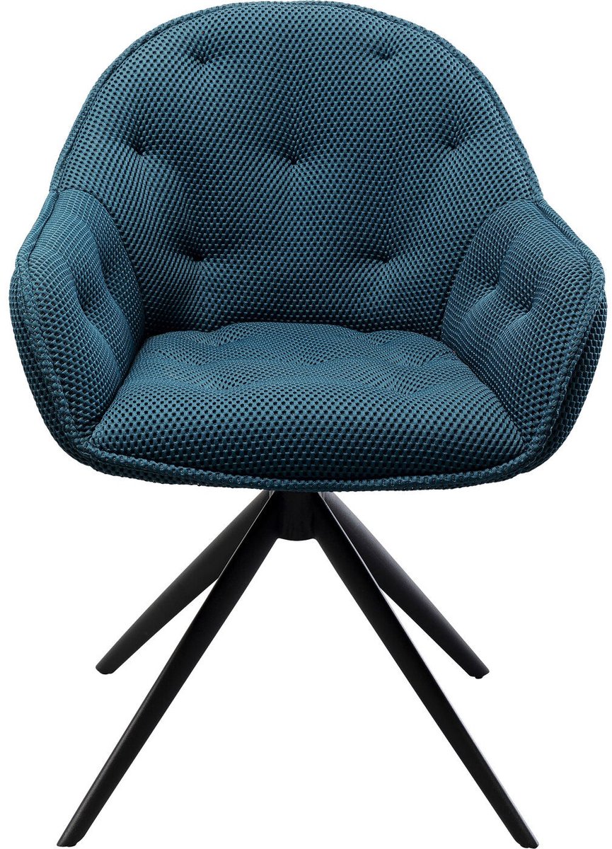 Kare Design Draaistoel met armleuningen Carlito Mesh blauw Kare Design