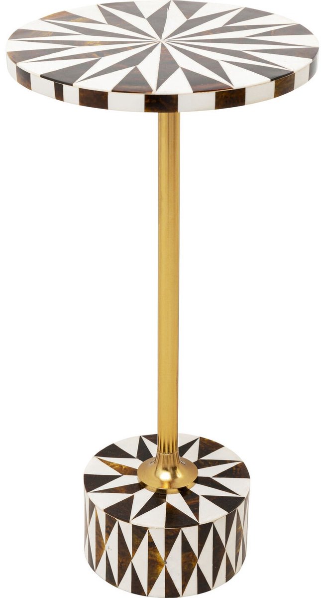 Kare Bijzettafel Domero Star Brown White Ø25cm