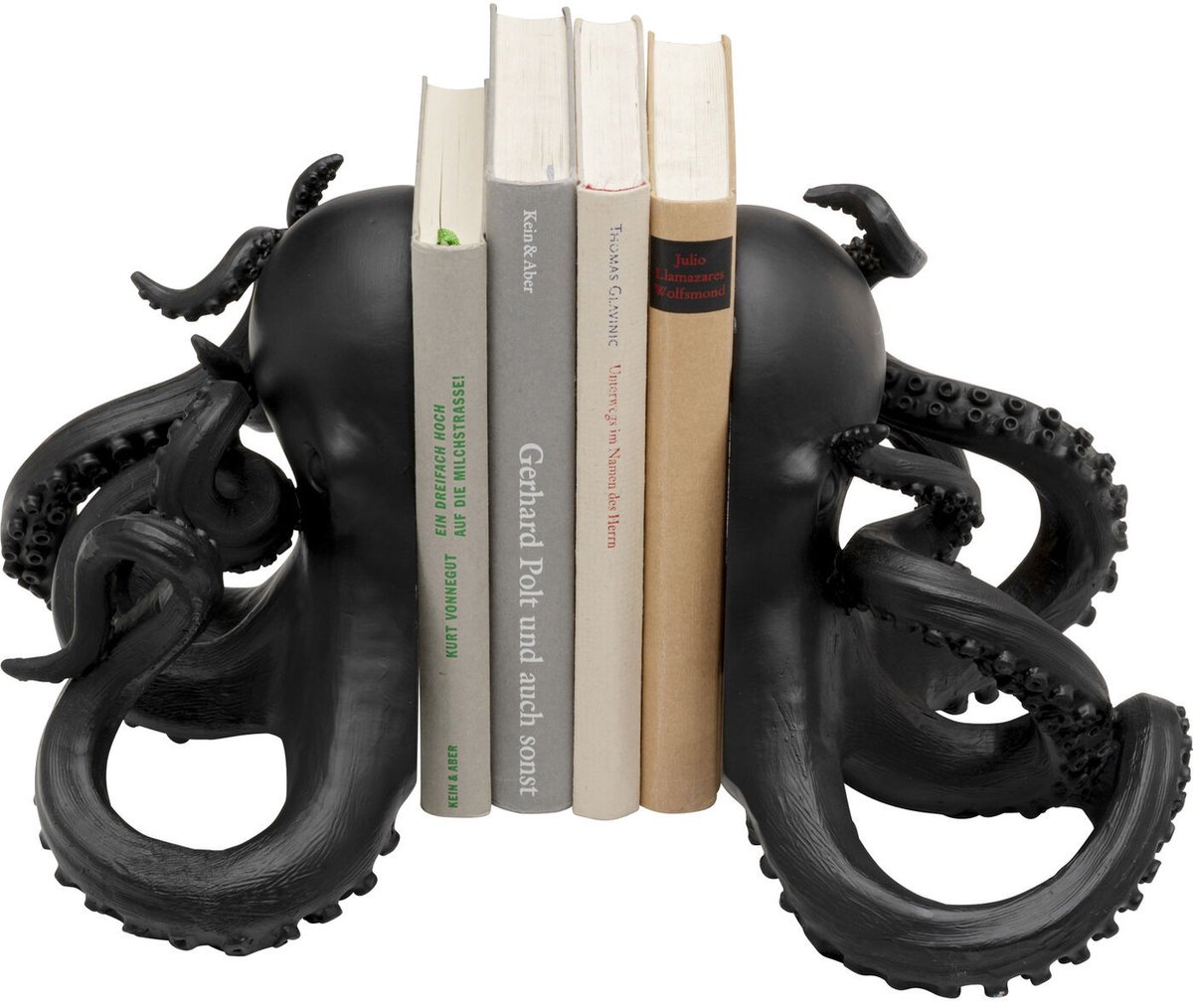 Boekensteun octopus zwart (2/Set) Kare Design