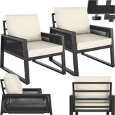 Bol.com tectake® Rope Design Loungeset voor Tuin Terras of Balkon - Tuinset met 2 Tuinstoelen - Inclusief Weerbestendige Kussens... aanbieding