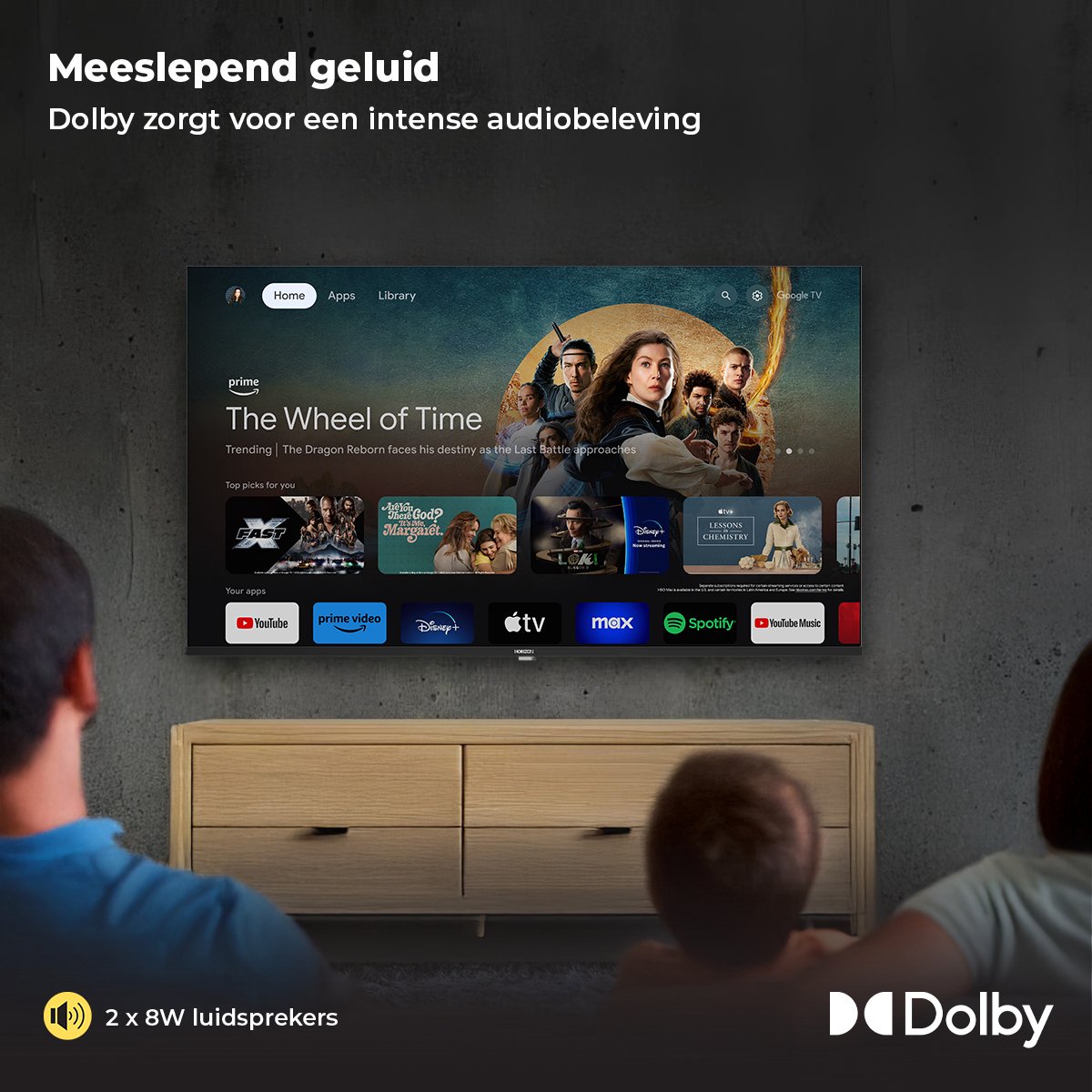 Horizon Smart TV 40 inch GoogleTV - 2K Full HD LED Televisie - afbeelding 3