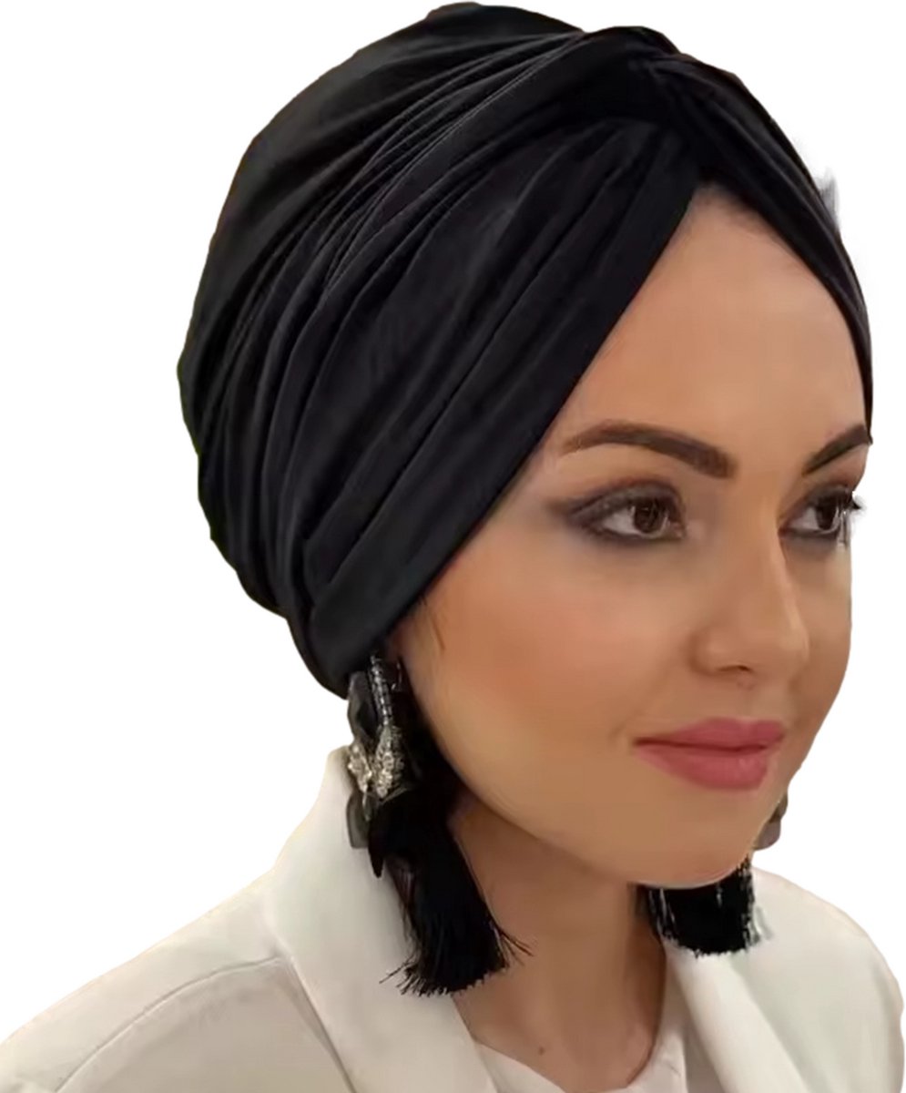 SassyGoods Bandana Hijab Dame Tulband Sjaal Muts Tulband Hoofddoek - 1 maat - Dames Cap - Hoofddeksel - Zwart