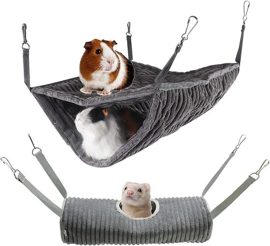 4 hangmatten voor kleine dieren, cavia's, fretten en ratten
