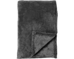 Dutch Decor - HARVEY - Plaid 150x200 cm - superzachte deken van fleece - Charcoal Gray - antraciet