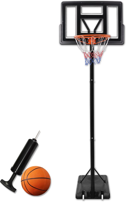 Foto: Naizy draagbare mandset met mandplanken basketbalmand mandnet 230 305 cm in hoogte verstelbaar basketbalstandaard vulbare basis en wielen basketbalhoepel voor binnen en buiten