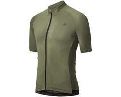 DANISH ENDURANCE Fietstrui voor Heren - Wielershirt - Korte Mouwen - Quick-Dry - Olijfgroen - Maat XXL