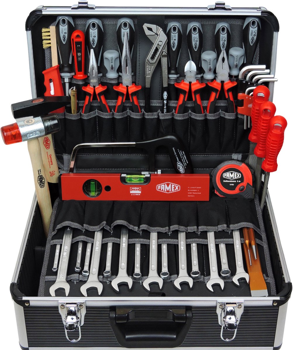 FAMEX 440-93 Gereedschapsset gevuld voor monteurs 98-delig - Handgereedschap, Toolbox
