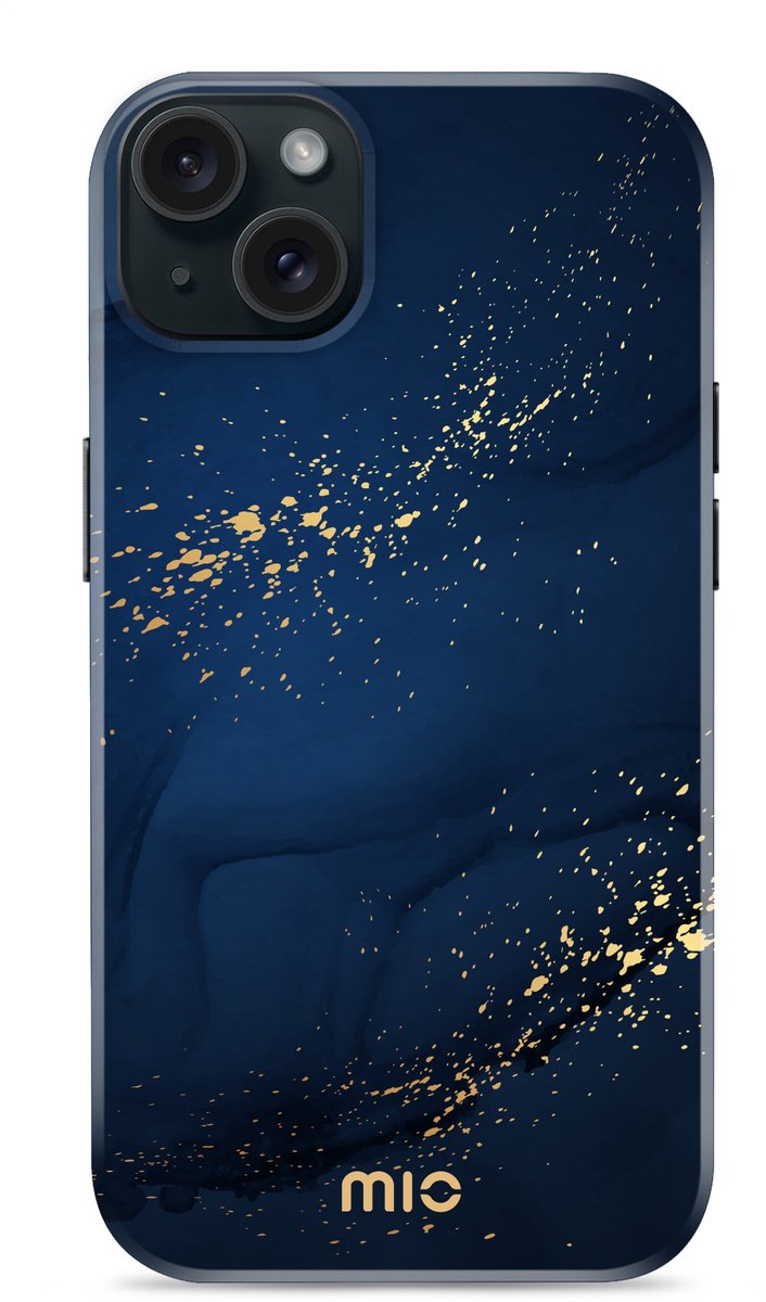 Mio by Mobilize Hoesje geschikt voor Apple iPhone 14 MagSafe Telefoonhoesje Hardcase | Mio by Mobilize Backcover | Geschikt voor MagSafe | Geschikt voor Draadloos Opladen met Magnetische Ring | Geschikt voor MagSafe Case - Midnight Sparkle | Blauw