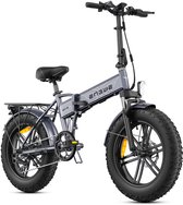 Vélo électrique ENGWE EP-2 BOOST - Autonomie 100 km - Batterie amovible 48 V 13 Ah - Moteur 250 W - Transmission Shimano 7 vitesses - Vélo de ville pliable 20 pouces - Freins à disque mécaniques - Fatbike VTC - Grijs